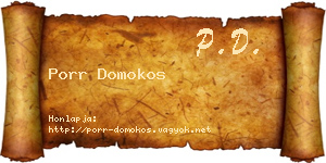 Porr Domokos névjegykártya